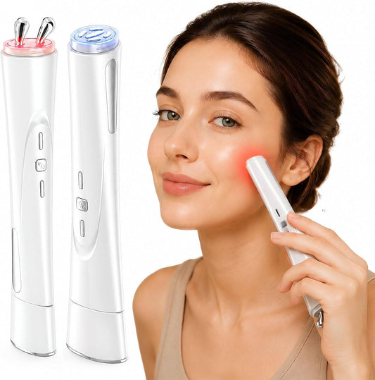 Glownova - Masajeador Facial 2 En 1 Con Luz Roja (Rostro + Ojos)