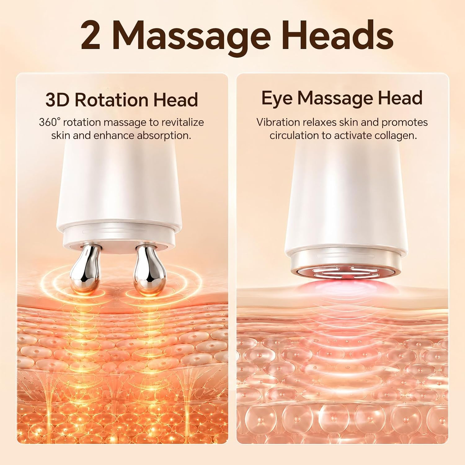 Glownova - Masajeador Facial 2 En 1 Con Luz Roja (Rostro + Ojos)