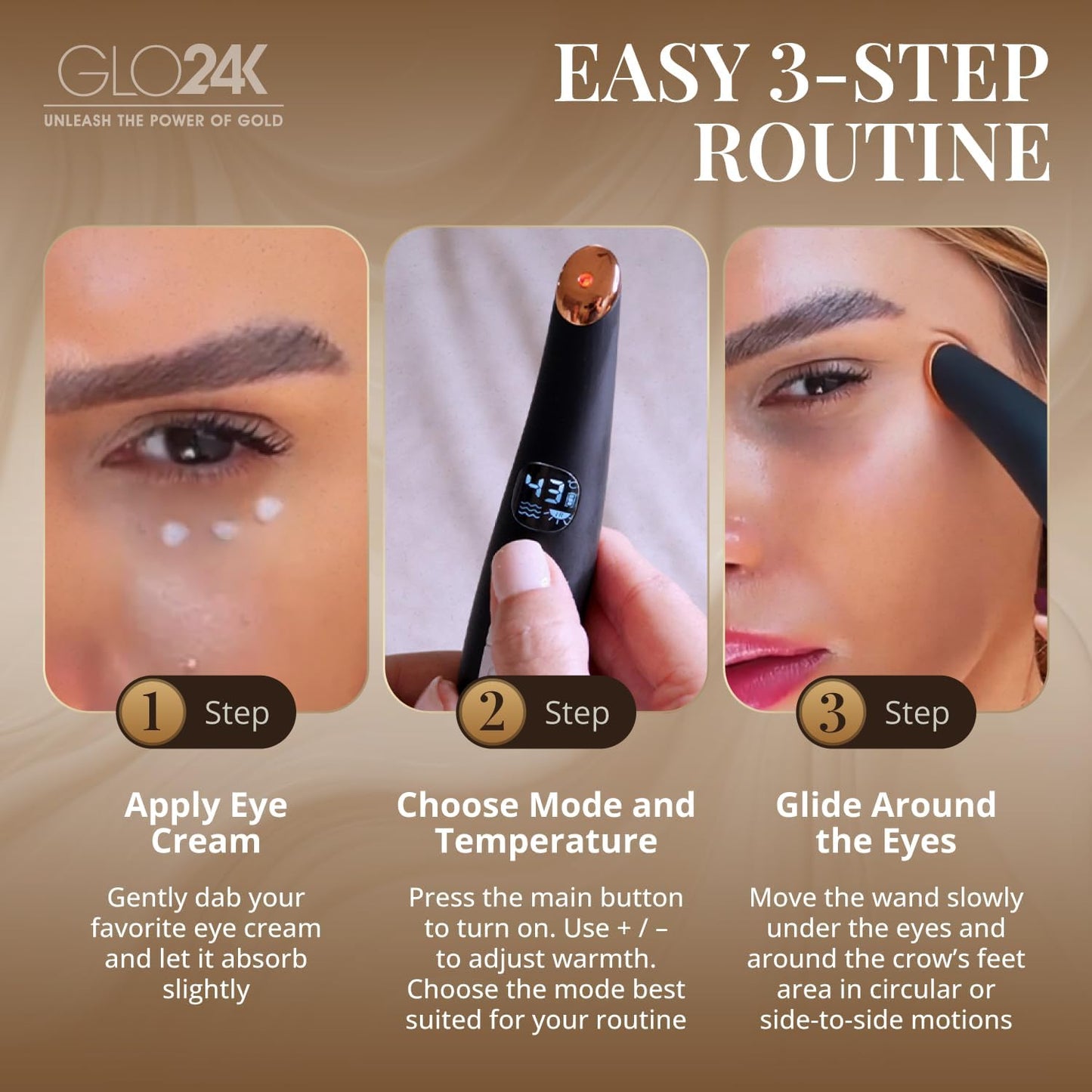 Glownova - Varita Masajeadora De Ojos Con Calor Y Vibracion