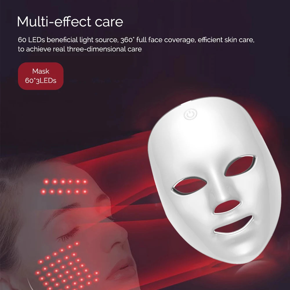 GlowMask Pro Mascarilla LED Facial 7 Colores Rejuvenecimiento y Anti-Edad