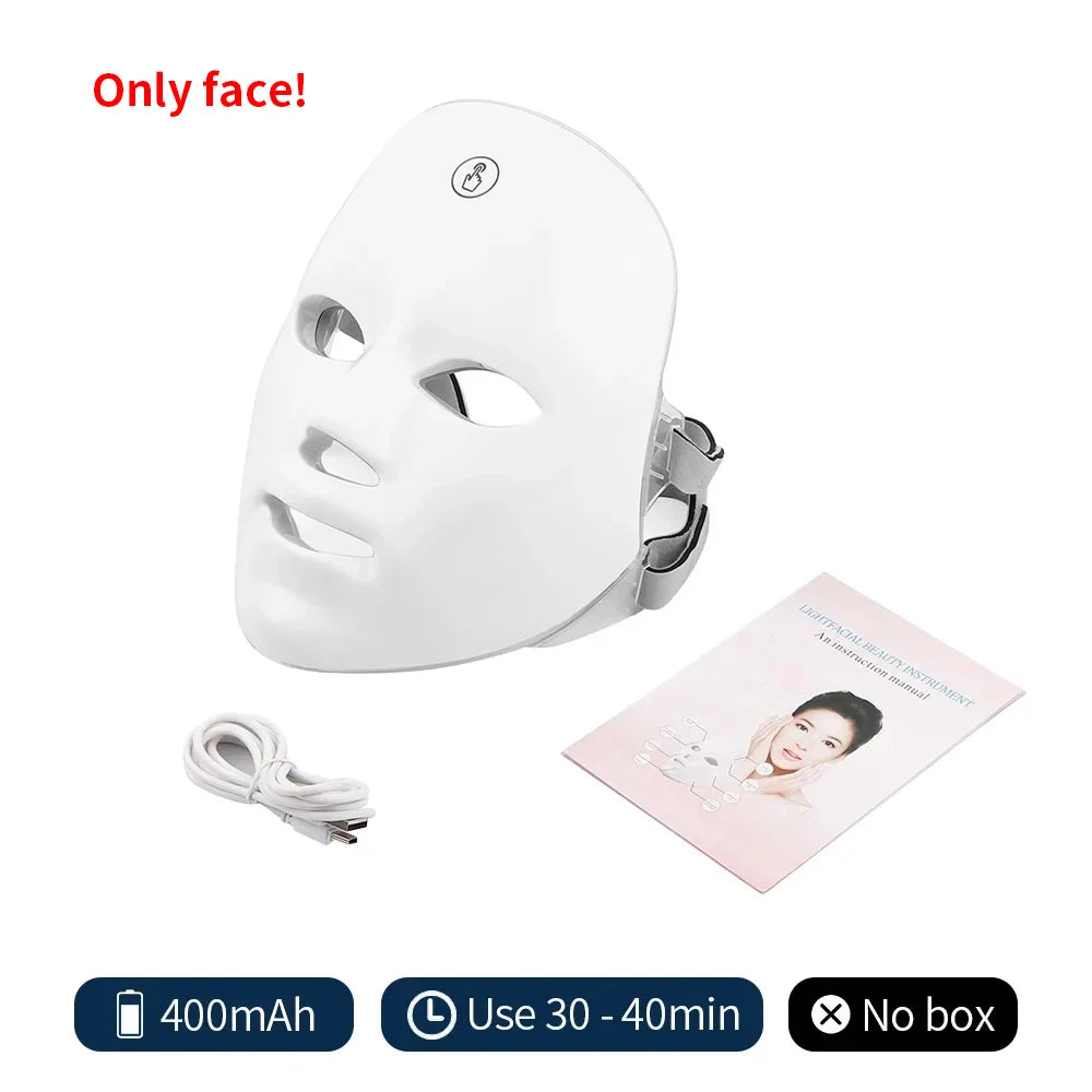 GlowMask Pro Mascarilla LED Facial 7 Colores Rejuvenecimiento y Anti-Edad