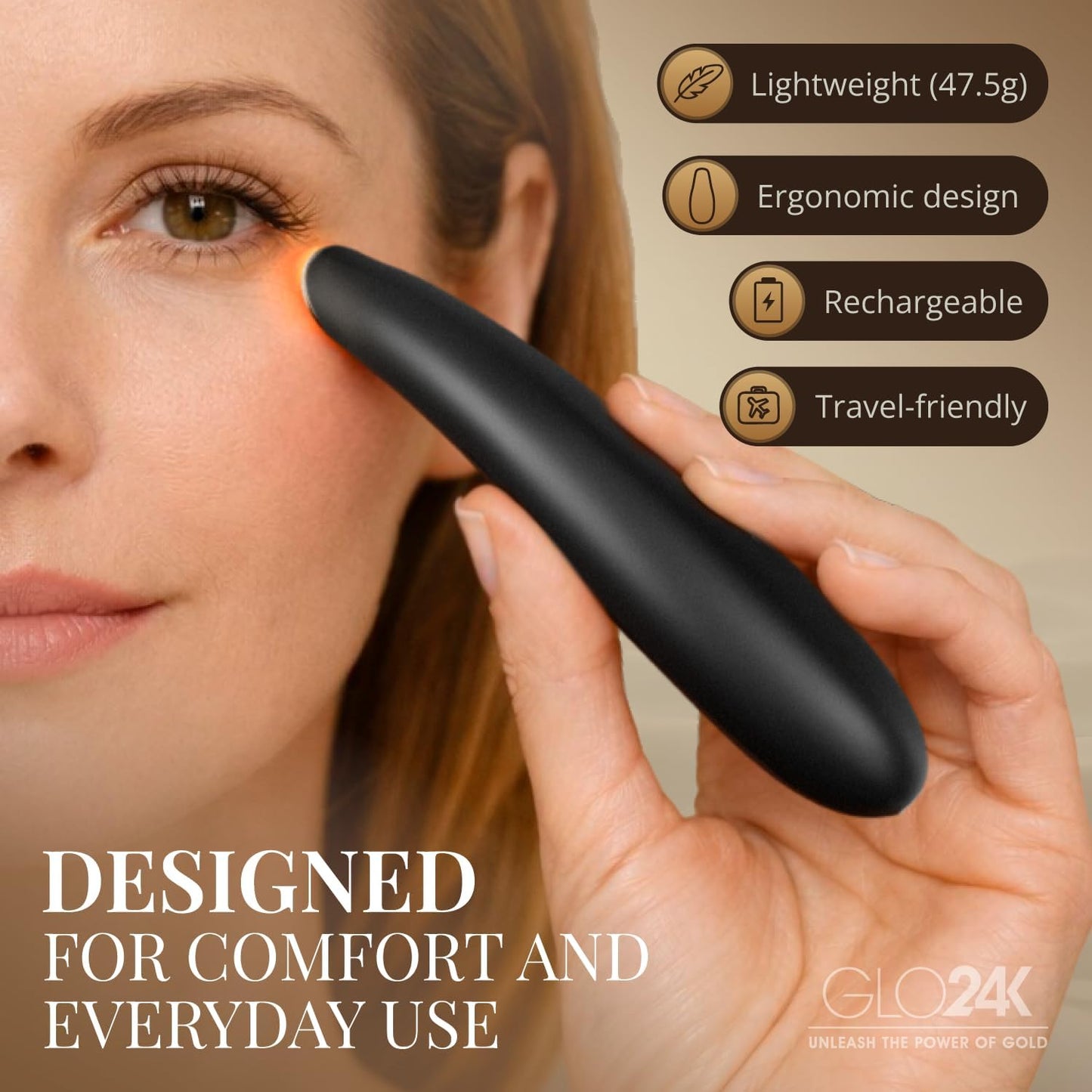 Glownova - Varita Masajeadora De Ojos Con Calor Y Vibracion