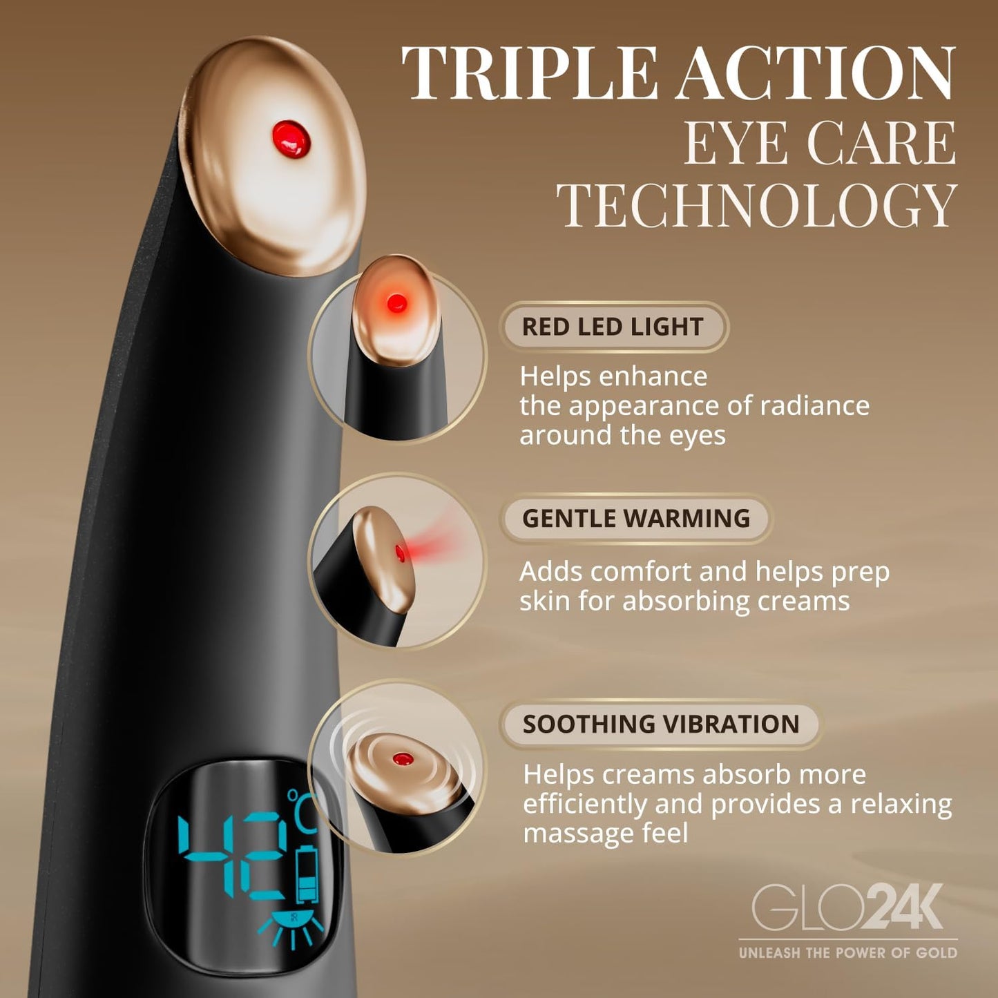 Glownova - Varita Masajeadora De Ojos Con Calor Y Vibracion