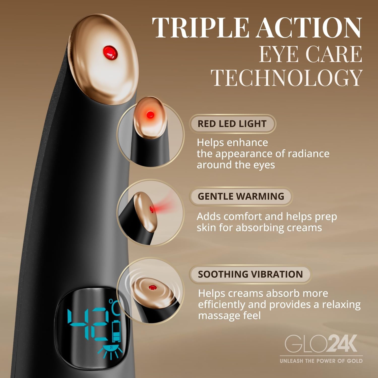 Glownova - Varita Masajeadora De Ojos Con Calor Y Vibracion